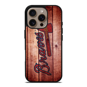 ATLANTA BRAVES BASEBALL WOOD iPhone 16 Pro Case ATLANTA BRAVES BASEBALL WOOD iPhone 16 Pro Case