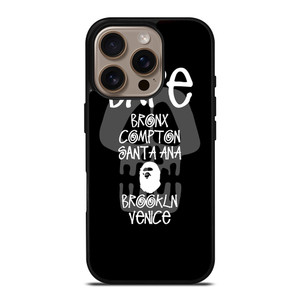 BAPE BLACK SKULL STUSSY iPhone 16 Pro Case