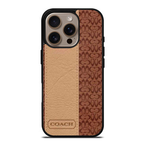 COACH NEW YORK BROWN LEATHER iPhone 16 Pro Case