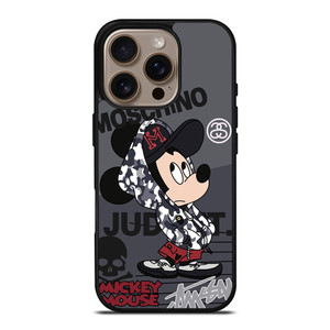 MICKEY MOUSE CAMO X MOSCHINO X STUSSY iPhone 16 Pro Case
