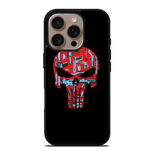 THE PUNISHER SKULL RED BLUE ARTWORK iPhone 16 Pro Case THE PUNISHER SKULL RED BLUE ARTWORK iPhone 16 Pro Case