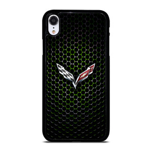 CORVETTE LOGO GREEN METAL iPhone XR Case CORVETTE LOGO GREEN METAL iPhone XR Case