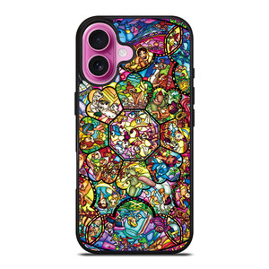 ALL DISNEY CHARACTERS GLASS ART iPhone 16 Plus Case ALL DISNEY CHARACTERS GLASS ART iPhone 16 Plus Case