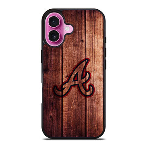 ATLANTA BRAVES LOGO WOOD INITIAL iPhone 16 Plus Case