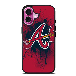 ATLANTA BRAVES MLB LOGO ICON iPhone 16 Plus Case ATLANTA BRAVES MLB LOGO ICON iPhone 16 Plus Case