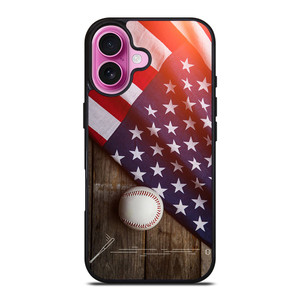 BASEBALL BALL AND FLAG iPhone 16 Plus Case BASEBALL BALL AND FLAG iPhone 16 Plus Case