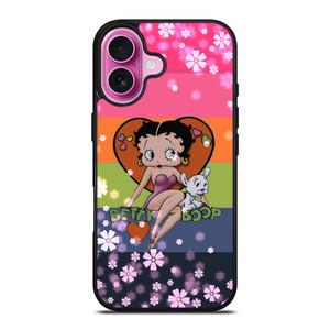 BETTY BOOP PINK FLOWER iPhone 16 Plus Case BETTY BOOP PINK FLOWER iPhone 16 Plus Case