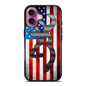 BROWNING CAMO AMERICAN FLAG iPhone 16 Plus Case BROWNING CAMO AMERICAN FLAG iPhone 16 Plus Case