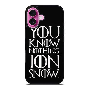 GAME OF THRONES KNOW NOTHING JON SNOW black rubber iPhone 16 Plus Case