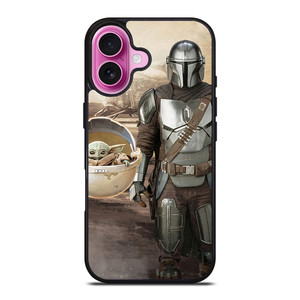 MANDALORIAN AND BABY YODA SHIP iPhone 16 Plus Case