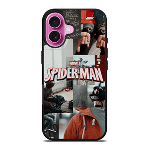MARVEL SPIDERMAN LOGO COLAGE iPhone 16 Plus Case MARVEL SPIDERMAN LOGO COLAGE iPhone 16 Plus Case