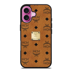 MCM WORLD WIDE BROWN LEATHER EMBLEM iPhone 16 Plus Case MCM WORLD WIDE BROWN LEATHER EMBLEM iPhone 16 Plus Case