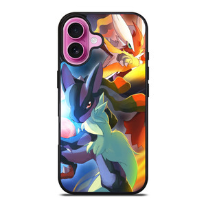 MEGA BLAZIKEN VS MEGA LUCARIO iPhone 16 Plus Case