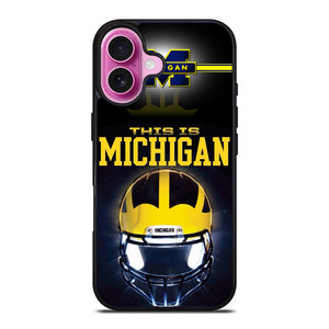 MICHIGAN WOLVERINES FOOTBALL iPhone 16 Plus Case MICHIGAN WOLVERINES FOOTBALL iPhone 16 Plus Case