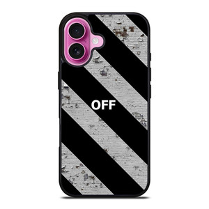 OFF WHITE LOGO STRIPE iPhone 16 Plus Case OFF WHITE LOGO STRIPE iPhone 16 Plus Case