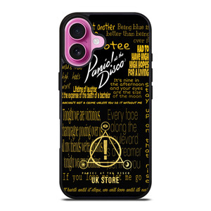 PANIC AT THE DISCO LOGO GOLD iPhone 16 Plus Case PANIC AT THE DISCO LOGO GOLD iPhone 16 Plus Case