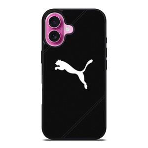 PUMA LOGO BLACK LEATHER iPhone 16 Plus Case PUMA LOGO BLACK LEATHER iPhone 16 Plus Case