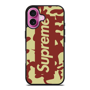 SUPREME RED CREAM LOGO iPhone 16 Plus Case