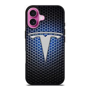 TESLA LOGO BLUE LIGHT iPhone 16 Plus Case TESLA LOGO BLUE LIGHT iPhone 16 Plus Case