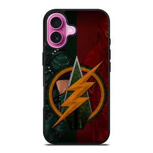 THE FLASH GREEN ARROW LOGO DC iPhone 16 Plus Case THE FLASH GREEN ARROW LOGO DC iPhone 16 Plus Case