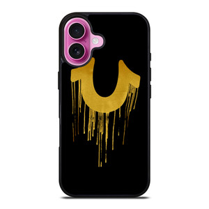 TRUE RELIGION GOLD BLACK LOGO iPhone 16 Plus Case