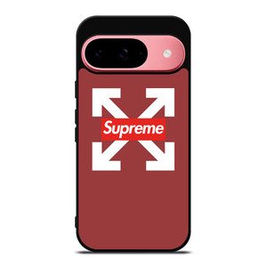 OFF WHITE LOGO X SUPREME RED Google Pixel 9 Case OFF WHITE LOGO X SUPREME RED Google Pixel 9 Case