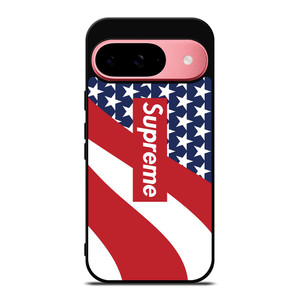 SUPREME LOGO AMERICAN FLAG Google Pixel 9 Case SUPREME LOGO AMERICAN FLAG Google Pixel 9 Case