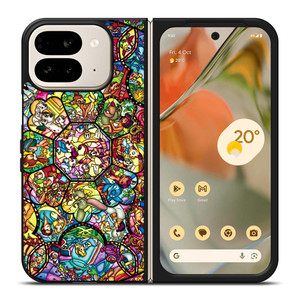 ALL DISNEY CHARACTERS GLASS ART Google Pixel 9 Pro Fold Case