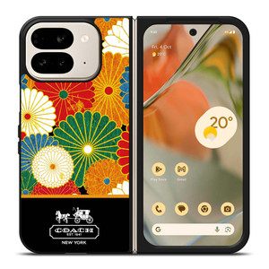 COACH NEW YORK COLORFUL FLORAL LOGO Google Pixel 9 Pro Fold Case
