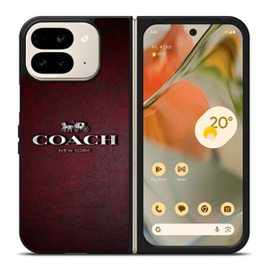 COACH NEW YORK LOGO LEATHER Google Pixel 9 Pro Fold Case