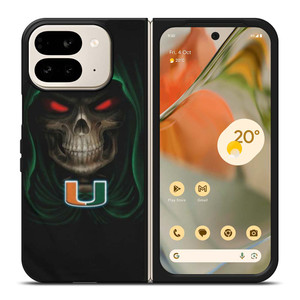 MIAMI HURRICANES SKULL Google Pixel 9 Pro Fold Case MIAMI HURRICANES SKULL Google Pixel 9 Pro Fold Case