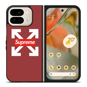 OFF WHITE LOGO X SUPREME RED Google Pixel 9 Pro Fold Case OFF WHITE LOGO X SUPREME RED Google Pixel 9 Pro Fold Case