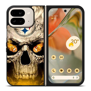 PITTSBURGH STEELERS FOOTBALL SKULL Google Pixel 9 Pro Fold Case PITTSBURGH STEELERS FOOTBALL SKULL Google Pixel 9 Pro Fold Case