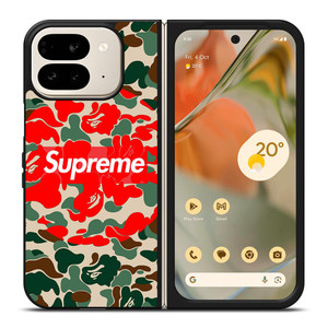 SUPREME BAPE CAMO Google Pixel 9 Pro Fold Case SUPREME BAPE CAMO Google Pixel 9 Pro Fold Case