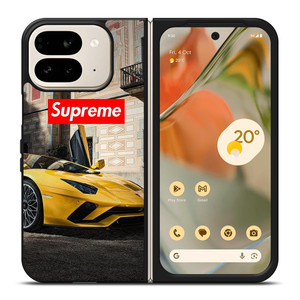 SUPREME YELLOW LAMBORGINI Google Pixel 9 Pro Fold Case