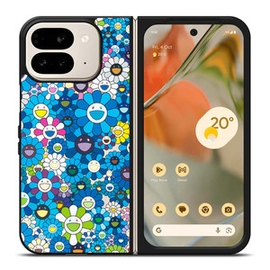TAKASHI MURAKAMI BLUE FLOWERS Google Pixel 9 Pro Fold Case TAKASHI MURAKAMI BLUE FLOWERS Google Pixel 9 Pro Fold Case