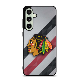 CHICAGO BLACK HAWKS STRIPS Samsung Galaxy S24 FE Case CHICAGO BLACK HAWKS STRIPS Samsung Galaxy S24 FE Case