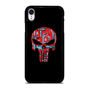 THE PUNISHER SKULL RED BLUE ARTWORK iPhone XR Case