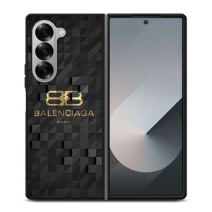 BALENCIAGA BLACK CUBE LOGO Samsung Galaxy Z Fold 6 Case Cover