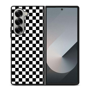 BLACK WHITE CHECKERED Samsung Galaxy Z Fold 6 Case Cover