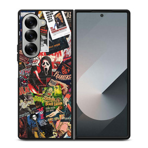 HORROR MOVIE POSTER COLLAGE Samsung Galaxy Z Fold 6 Case Cover HORROR MOVIE POSTER COLLAGE Samsung Galaxy Z Fold 6 Case Cover