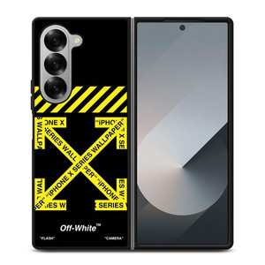 OFF WHITE LOGO YELLOW STRIPE Samsung Galaxy Z Fold 6 Case Cover OFF WHITE LOGO YELLOW STRIPE Samsung Galaxy Z Fold 6 Case Cover