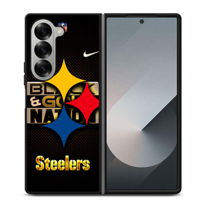 PITTSBURGH STEELERS BLACK AND GO NATION Samsung Galaxy Z Fold 6 Case Cover