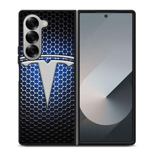 TESLA LOGO BLUE LIGHT Samsung Galaxy Z Fold 6 Case Cover TESLA LOGO BLUE LIGHT Samsung Galaxy Z Fold 6 Case Cover