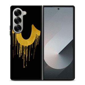 TRUE RELIGION GOLD BLACK LOGO Samsung Galaxy Z Fold 6 Case Cover