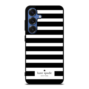 KATE SPADE NEW YORK BLACK WHITE STRIPES Samsung Galaxy S25 Case