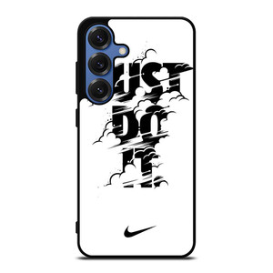 NIKE LOGO JUST DO IT GLITCH BLACK Samsung Galaxy S25 Case