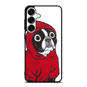 BOSTON TERRIER IN A RED HOODIE Samsung Galaxy S25 Plus Case