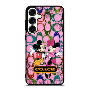 COACH PINK FLOWER MICKEY MINNIE Samsung Galaxy S25 Plus Case