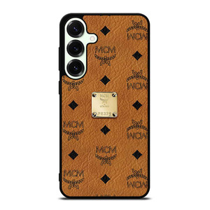 MCM WORLD WIDE BROWN LEATHER EMBLEM Samsung Galaxy S25 Plus Case MCM WORLD WIDE BROWN LEATHER EMBLEM Samsung Galaxy S25 Plus Case